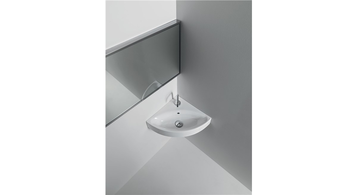 Lavabo 45 Angolo sospeso o appoggio monoforo cod 3541