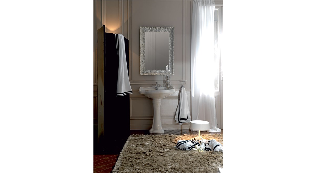 Lavabo 69x45 con colonna cod 1046, Lavabo 73x45 con colonna cod 1047