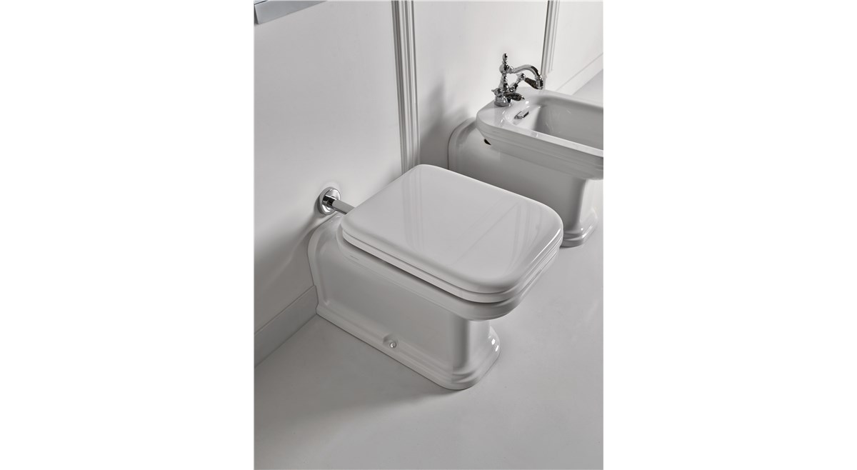 Vaso unico “PROLUNGATO” cod 4116, Bidet “PROLUNGATO” cod 4120, lavabo 100 cod 2