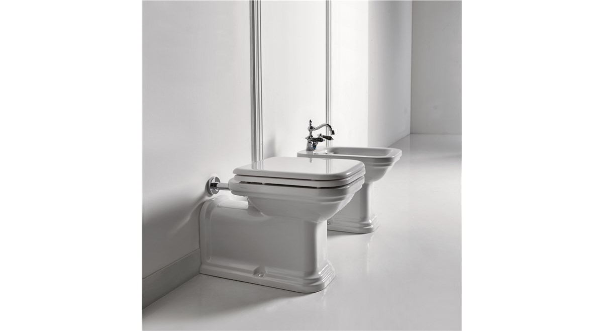 Vaso unico “PROLUNGATO” cod 4116, Bidet “PROLUNGATO” cod 4120, lavabo 150 cod 3