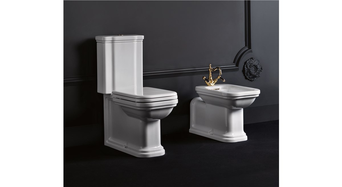 Close coupled wc pan con cassetta monoblocco cod 4117, Close coupled wc pan con cassetta monoblocco cod 4181, Bidet “PROLUNGATO” cod 4120, lavabo 100 cod 1