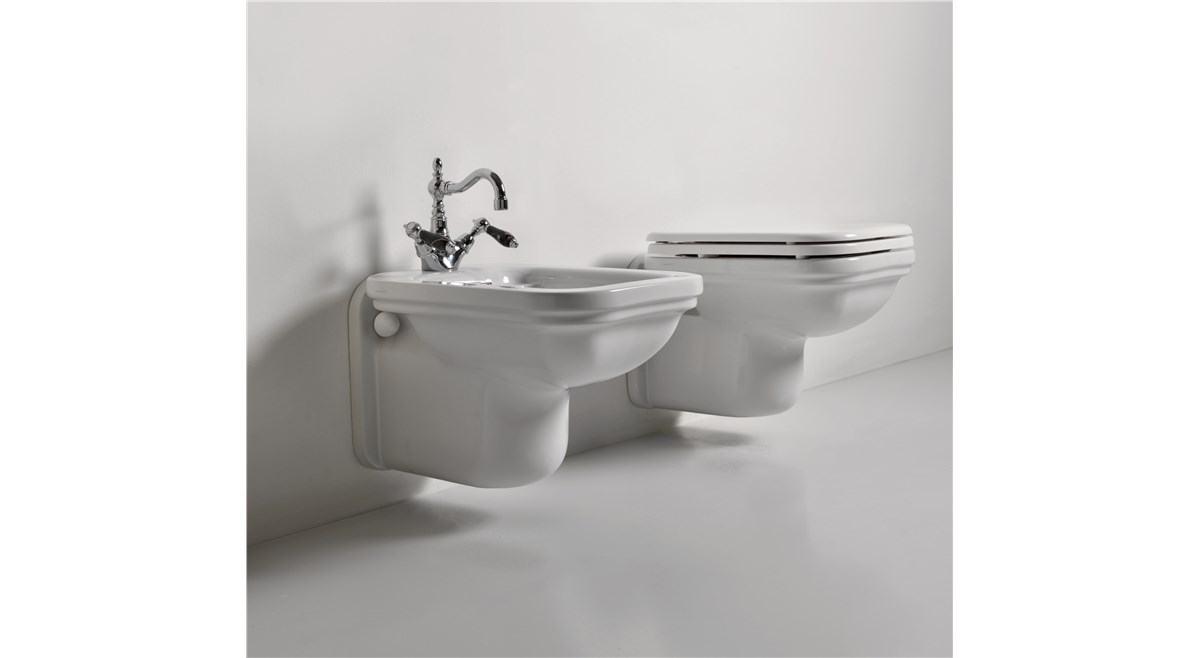 Bidet sospeso cod 4125, Vaso sospeso cod 4115, lavabo 100 cod 1